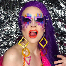 Load image into Gallery viewer, Dripping Heart Sunglasses Women Men 2023 Rimless  Party Sun Glasses Female Big Metal Punk Shades glasses