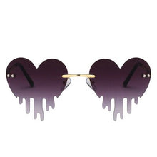 Load image into Gallery viewer, Dripping Heart Sunglasses Women Men 2023 Rimless  Party Sun Glasses Female Big Metal Punk Shades glasses