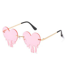 Load image into Gallery viewer, Dripping Heart Sunglasses Women Men 2023 Rimless  Party Sun Glasses Female Big Metal Punk Shades glasses