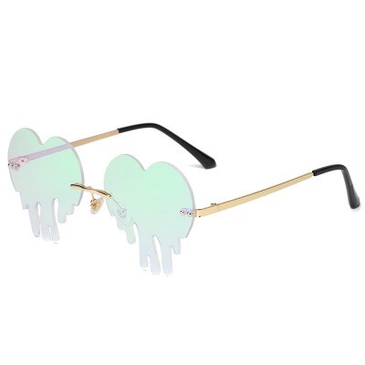 Dripping Heart Sunglasses Women Men 2023 Rimless  Party Sun Glasses Female Big Metal Punk Shades glasses