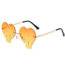 Load image into Gallery viewer, Dripping Heart Sunglasses Women Men 2023 Rimless  Party Sun Glasses Female Big Metal Punk Shades glasses