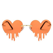 Load image into Gallery viewer, Dripping Heart Sunglasses Women Men 2023 Rimless  Party Sun Glasses Female Big Metal Punk Shades glasses