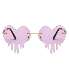 Load image into Gallery viewer, Dripping Heart Sunglasses Women Men 2023 Rimless  Party Sun Glasses Female Big Metal Punk Shades glasses