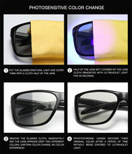 Carica l&#39;immagine nel visualizzatore di Gallery, Driving Polarized Square Photochromic Sunglasses Men Chameleon Glasses Men Driver Goggles UV400 Fishing Sunglases WarBLade