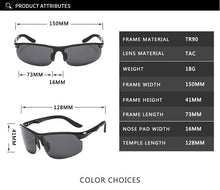 Load image into Gallery viewer, Driving Polarized Sun Glasses Plastic Titanium TR90 Frame Sports Sunglasses Men Polarized Driver Retro UV400 Anti-glare Goggles