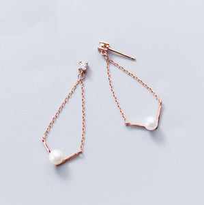 Drop Earrings 100% 925 Sterling Silver Drop Earrings Silver Jewelry with Shell Pearl