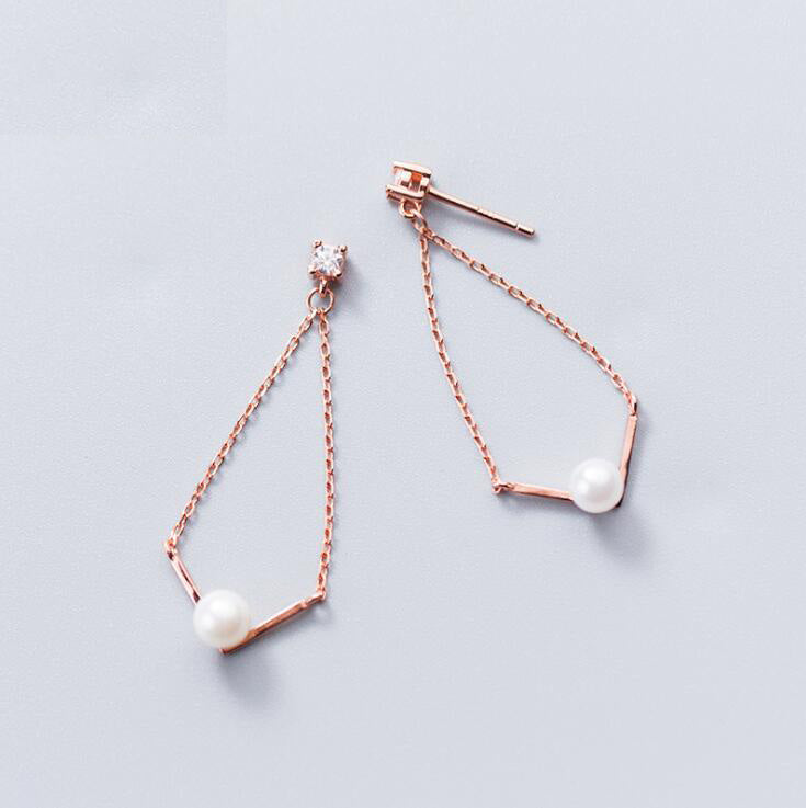 Drop Earrings 100% 925 Sterling Silver Drop Earrings Silver Jewelry with Shell Pearl