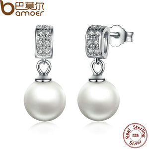 Drop Earrings Fine Jewelry Female Drop Earrings with Pearls Earrings 925 Sterling Silver Jewelry Mother's D Gift SCE006