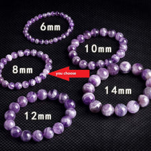 Carica l'immagine nel visualizzatore di Gallery, Drop Shipping Natural Material Amethyst Energy Stone Purple Charoite Bracelet Round Bead Bangle Quartz Crystal Jewelry Love Gift