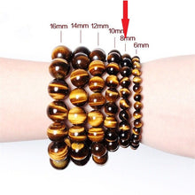 Carica l'immagine nel visualizzatore di Gallery, Drop Shipping Natural Material Energy Stones Yellow Tiger's eye Bracelets Round Beads Bangle Quartz Crystal Jewelry Love Gift