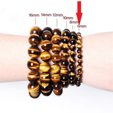 Carica l'immagine nel visualizzatore di Gallery, Drop Shipping Natural Material Energy Stones Yellow Tiger's eye Bracelets Round Beads Bangle Quartz Crystal Jewelry Love Gift