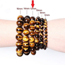 Carica l'immagine nel visualizzatore di Gallery, Drop Shipping Natural Material Energy Stones Yellow Tiger's eye Bracelets Round Beads Bangle Quartz Crystal Jewelry Love Gift