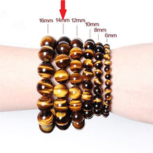 Carica l'immagine nel visualizzatore di Gallery, Drop Shipping Natural Material Energy Stones Yellow Tiger's eye Bracelets Round Beads Bangle Quartz Crystal Jewelry Love Gift