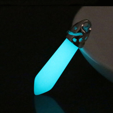 DropShipping Vintage Bullet Quartz Luminous Necklace Crystal Pendant Necklace Glowing In Dark Necklace For Women Jewelry