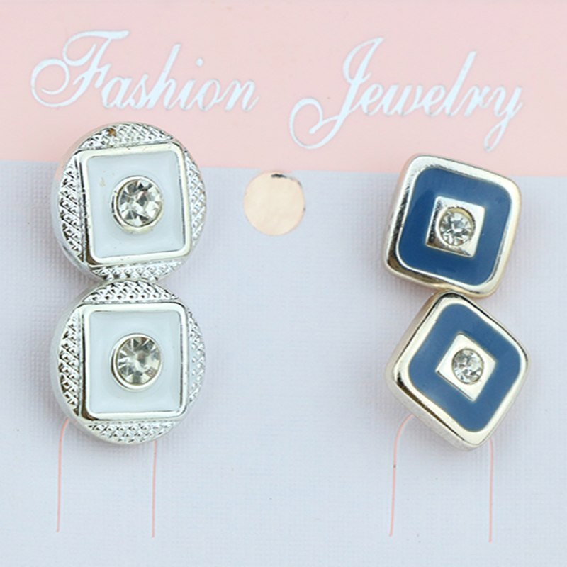 Drops of blue and white girl with earrings