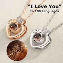 Load image into Gallery viewer, New Rose Gold 100 Languages I Love You Projection Pendant Necklace Romantic Love Memory Wedding Necklace