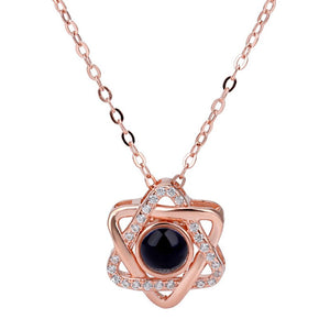 New Rose Gold 100 Languages I Love You Projection Pendant Necklace Romantic Love Memory Wedding Necklace