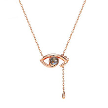 Load image into Gallery viewer, New Rose Gold 100 Languages I Love You Projection Pendant Necklace Romantic Love Memory Wedding Necklace