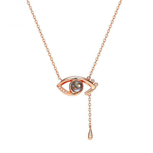 New Rose Gold 100 Languages I Love You Projection Pendant Necklace Romantic Love Memory Wedding Necklace