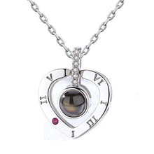 Load image into Gallery viewer, New Rose Gold 100 Languages I Love You Projection Pendant Necklace Romantic Love Memory Wedding Necklace