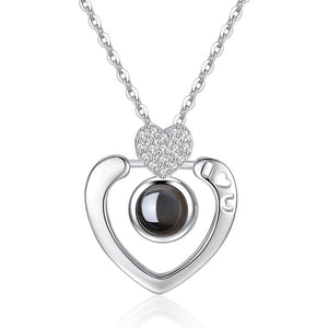 New Rose Gold 100 Languages I Love You Projection Pendant Necklace Romantic Love Memory Wedding Necklace