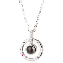 Load image into Gallery viewer, New Rose Gold 100 Languages I Love You Projection Pendant Necklace Romantic Love Memory Wedding Necklace