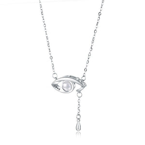 New Rose Gold 100 Languages I Love You Projection Pendant Necklace Romantic Love Memory Wedding Necklace