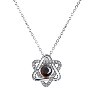 New Rose Gold 100 Languages I Love You Projection Pendant Necklace Romantic Love Memory Wedding Necklace