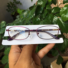 Load image into Gallery viewer, Durable Stainless Steel Prescription Glasses Frames Women violet/red-brown