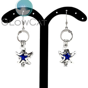 E-KK58 Starfish Openable Stone Pearl Cage Drop Earrings For Women Girl Hanging Dangle Locket Jewelry Ear Hook Brincos