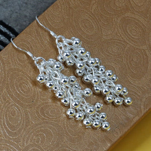 E008 Wholesale Silver plated earrings silver fashion jewelry, Purple Bean Earrings /ashajjoasa