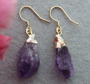 E043015 Natural Mineral Druzy Earrings