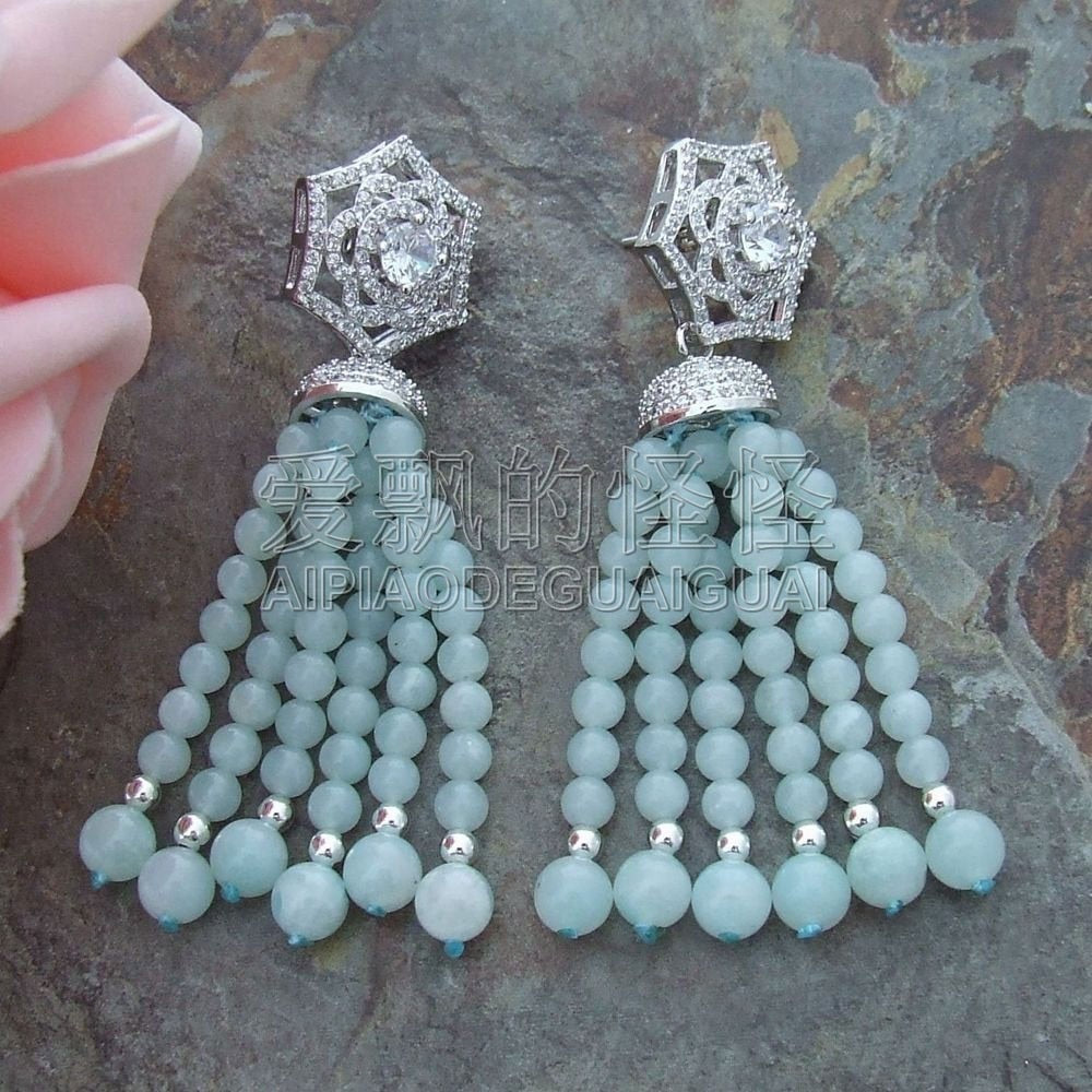 E050513 Natural Amazonite Earrings