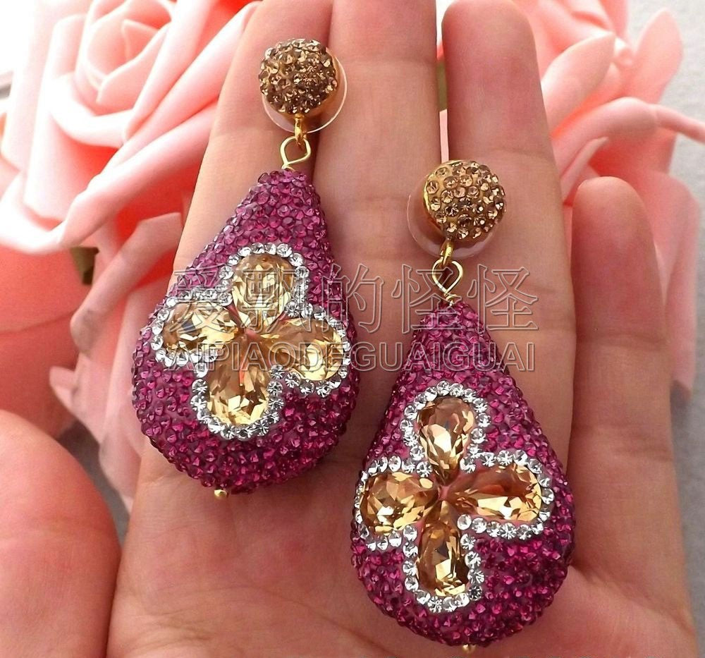 E062315 2.2 Yellow Crystal CZ Earrings