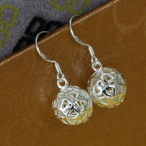 E100 Wholesale silver plated earrings, silver fashion jewelry, Solid Ball Earrings /apjajgqarx
