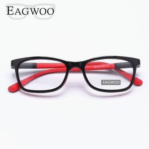 EAGWOO Silicon Soft Eyeglasses Children Optical Frame Plain Spectacle Boy Girl Temple Prescription Glasses Frame 222