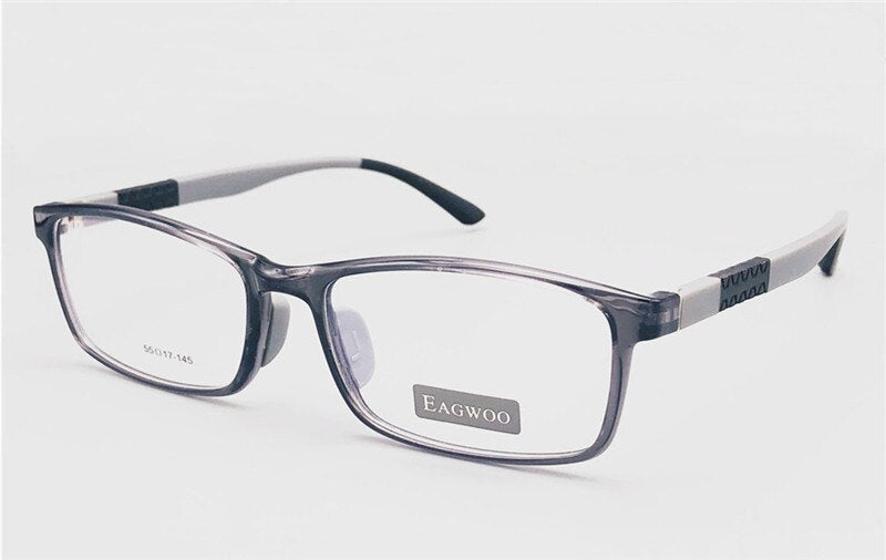 EAGWOO Silicon Sports Eyeglasses Men Full Rim Optical Frame Prescription Spectacle Myopia Eye Glasses Simple Design Sports Light