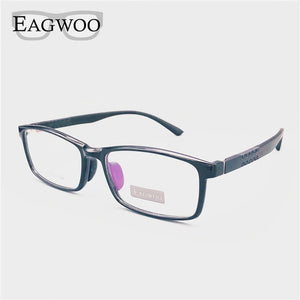 EAGWOO Silicon Sports Eyeglasses Men Full Rim Optical Frame Prescription Spectacle Myopia Eye Glasses Simple Design Sports Light