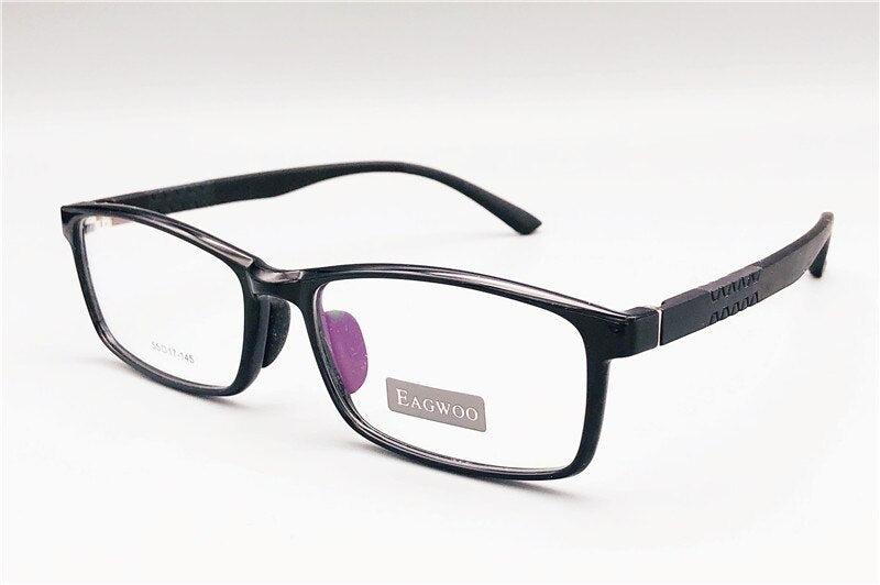 EAGWOO Silicon Sports Eyeglasses Men Full Rim Optical Frame Prescription Spectacle Myopia Eye Glasses Simple Design Sports Light