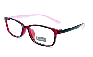 EAGWOO TR Student Aceate Eyeglasses Rectangular Full Rim Optical Frame Prescription Spectacle Boy Girl Glasses Purple Green