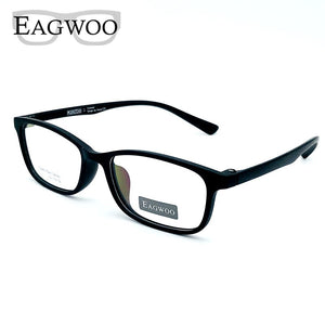 EAGWOO TR Student Aceate Eyeglasses Rectangular Full Rim Optical Frame Prescription Spectacle Boy Girl Glasses Purple Green