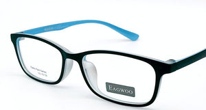 EAGWOO TR Student Aceate Eyeglasses Rectangular Full Rim Optical Frame Prescription Spectacle Boy Girl Glasses Purple Green