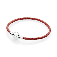 Load image into Gallery viewer, 100% 925 Sterling Silver Charming Round Buckle Head Basic Leather Hand Strap Classic Casual Women Suitable Gift Original