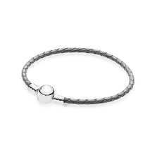 Load image into Gallery viewer, 100% 925 Sterling Silver Charming Round Buckle Head Basic Leather Hand Strap Classic Casual Women Suitable Gift Original