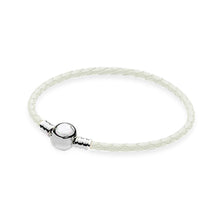 Load image into Gallery viewer, 100% 925 Sterling Silver Charming Round Buckle Head Basic Leather Hand Strap Classic Casual Women Suitable Gift Original