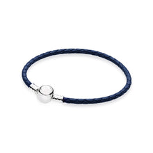 Load image into Gallery viewer, 100% 925 Sterling Silver Charming Round Buckle Head Basic Leather Hand Strap Classic Casual Women Suitable Gift Original