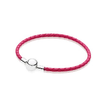 Load image into Gallery viewer, 100% 925 Sterling Silver Charming Round Buckle Head Basic Leather Hand Strap Classic Casual Women Suitable Gift Original