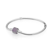 Carica l'immagine nel visualizzatore di Gallery, 100% 925 Sterling Silver Genuine Moments Gold Clasp Bracelet BRACELET WITH ROSE CLASP Signature Clasp Temperament Fashion