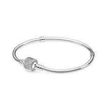 Carica l'immagine nel visualizzatore di Gallery, 100% 925 Sterling Silver Genuine Moments Gold Clasp Bracelet BRACELET WITH ROSE CLASP Signature Clasp Temperament Fashion