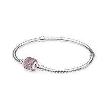 Carica l'immagine nel visualizzatore di Gallery, 100% 925 Sterling Silver Genuine Moments Gold Clasp Bracelet BRACELET WITH ROSE CLASP Signature Clasp Temperament Fashion
